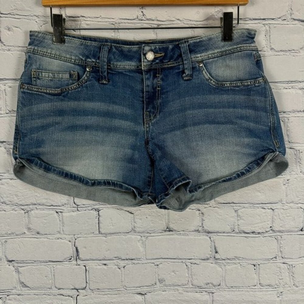 MNG Jeans Women's Mid-Rise Cuffed Denim Short, Size 8, Medium‎ Wash